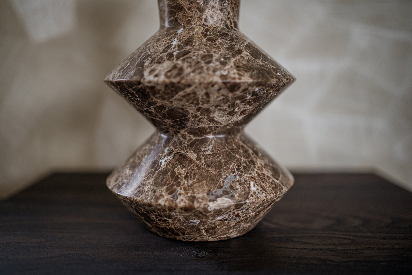 MOOISA Rhombus Vaas marmer bruin 35cm
