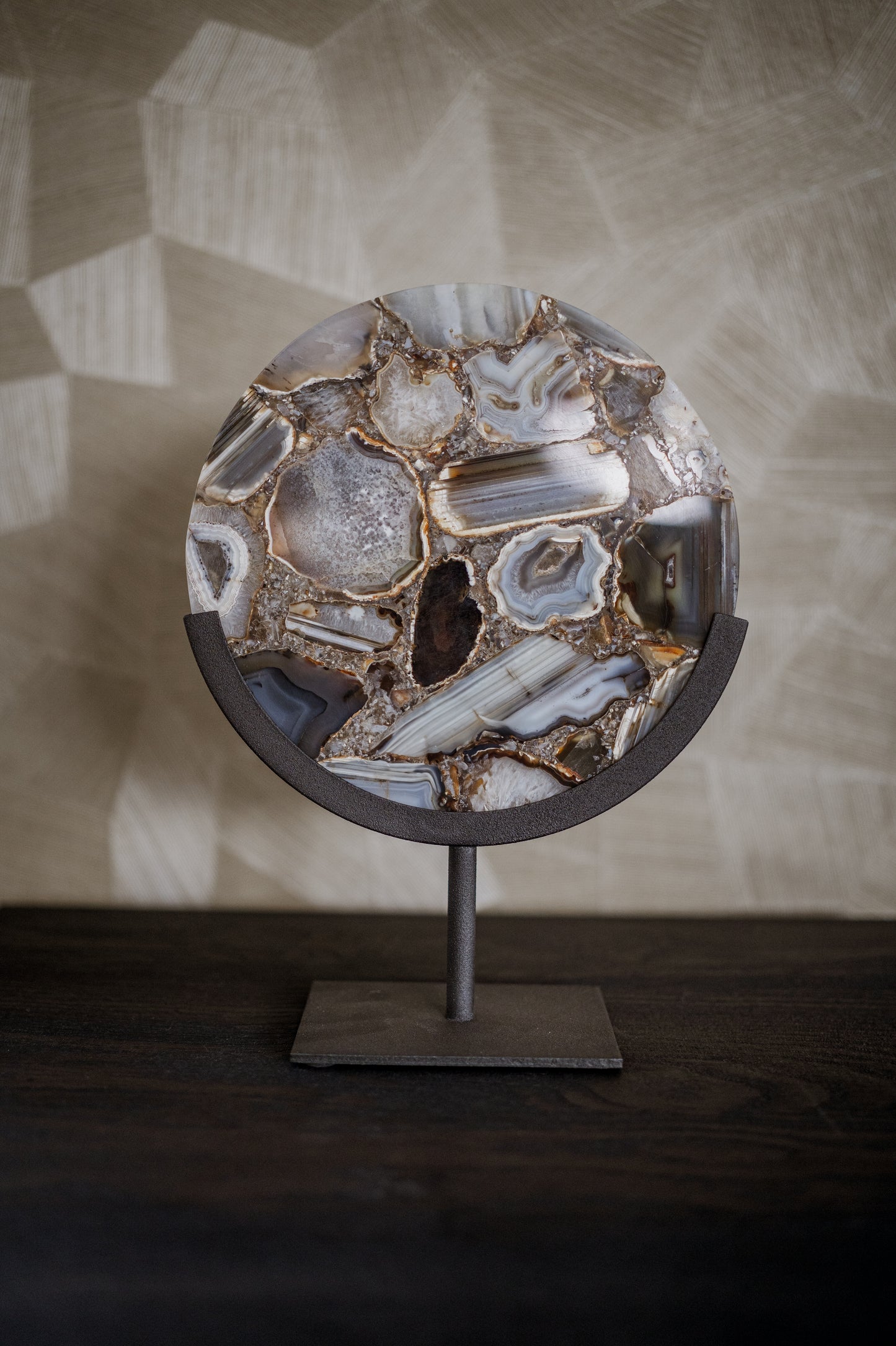 Ornament GOUYA – Agaat & Zwart | 25x11x35 cm