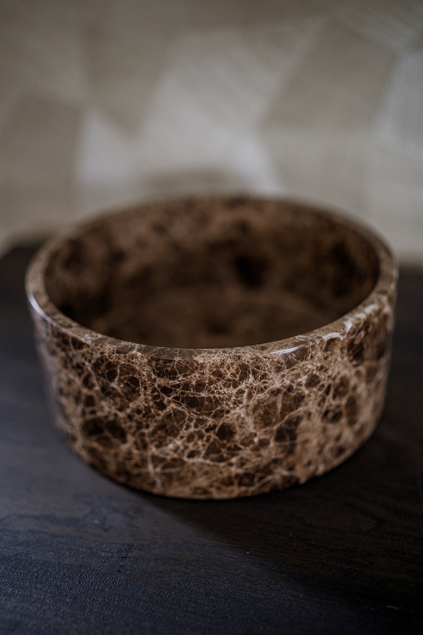 MOOISA Fruitschaal marmer bruin 24x10cm