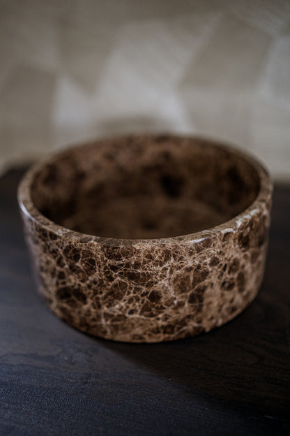 MOOISA Fruitschaal marmer bruin 24x10cm