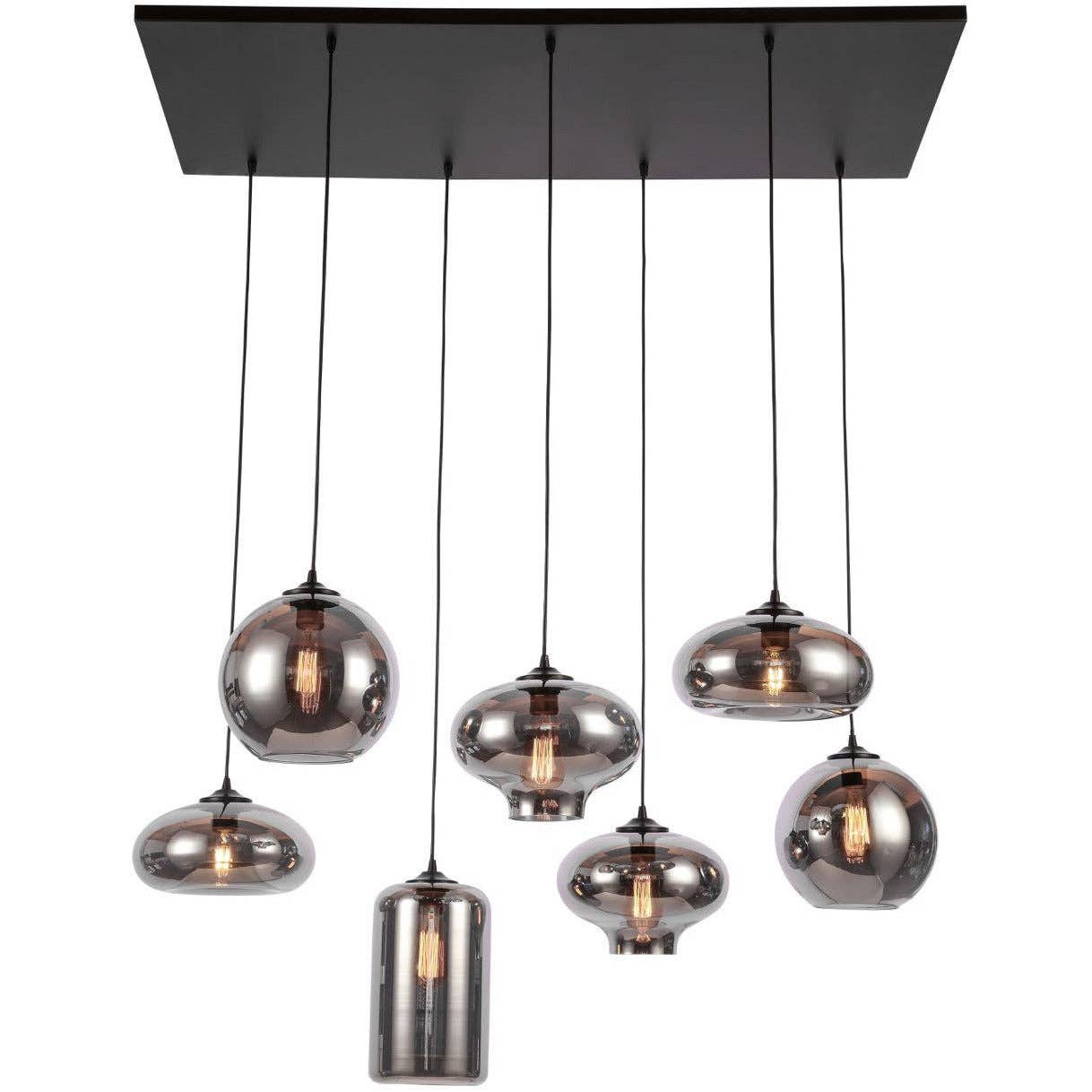 Luxury Living - Ava Hanglamp Smoke Glas 7-Licht